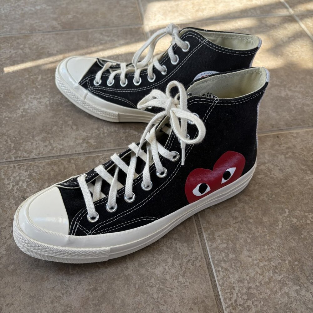CDG Play x Converse Chuck 70 High Top Canvas - Black - US 7 Men's/9 Women's